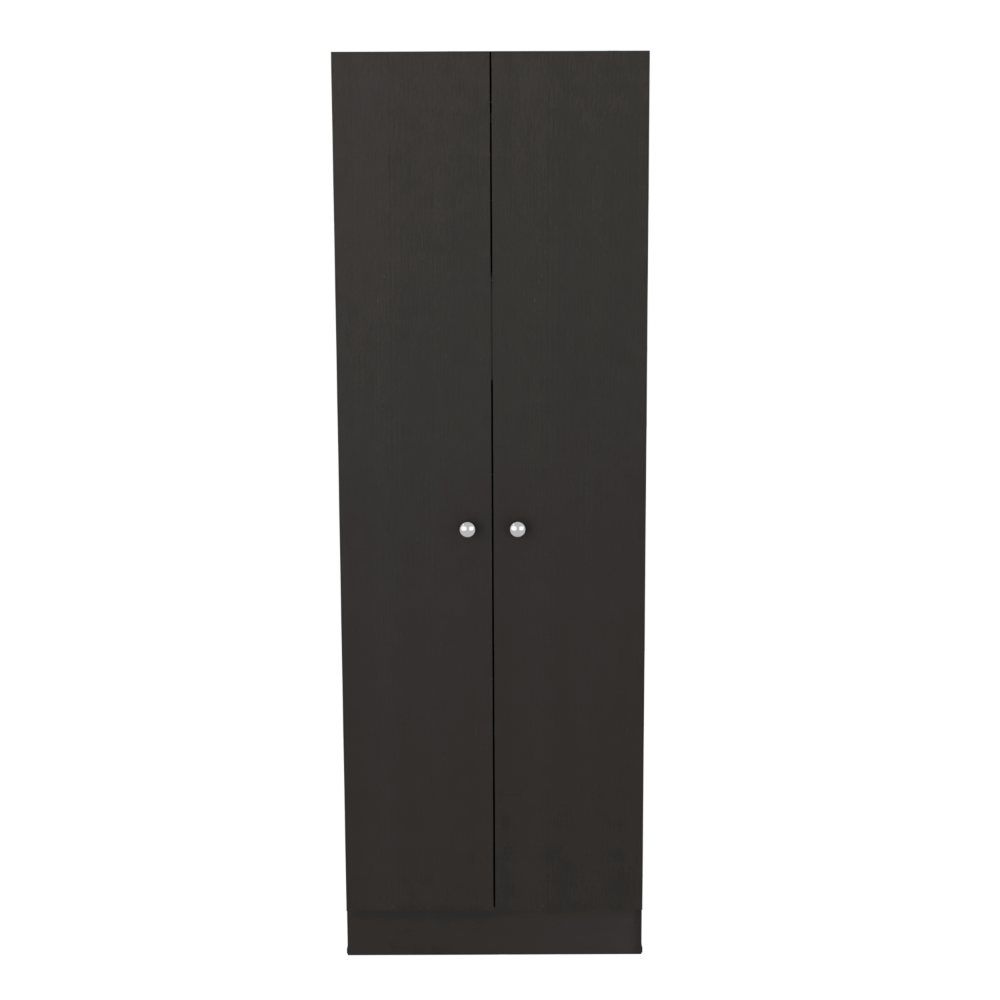 DEPOT E-SHOP Dakari Multistorage Double Door Cabinet – Five Shelves, Black