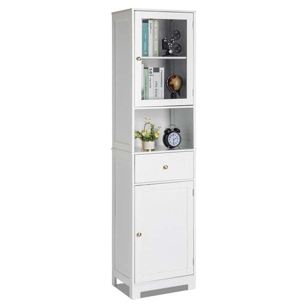 2-Door Bathroom Cabinet – White, 1 Pumping, 1 Shelf