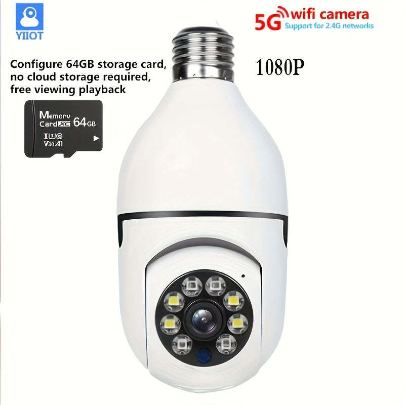 5G Dual-Band WiFi HD Bulb Camera – Secure Home Surveillance