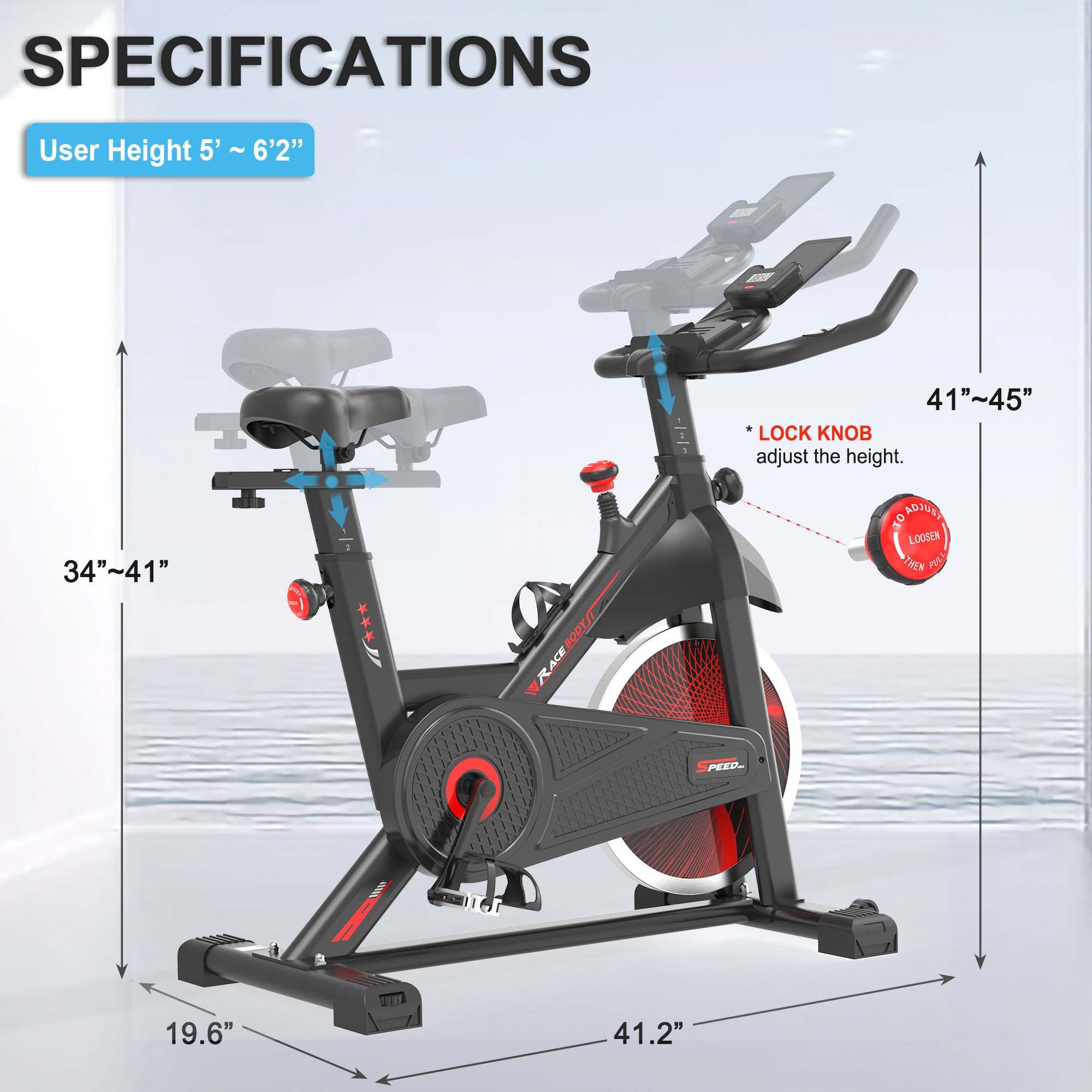 Indoor Cycling Exercise Bike - Stationary Home Gym Workout Fitness Bike with Comfortable CushionÂ 