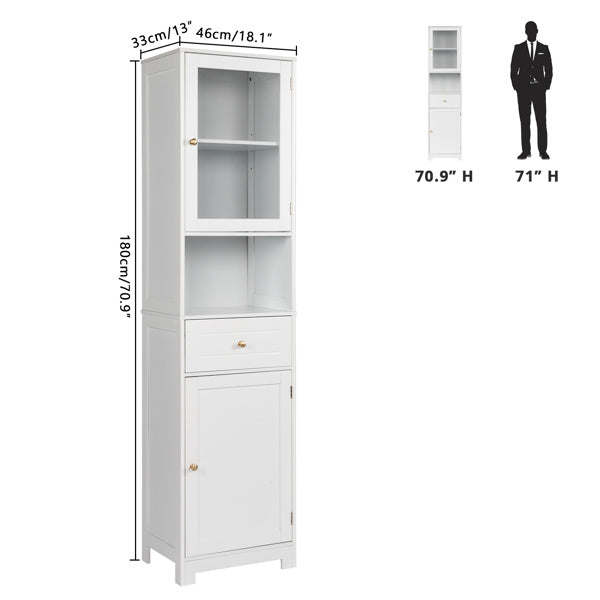 2-Door Bathroom Cabinet – White, 1 Pumping, 1 Shelf