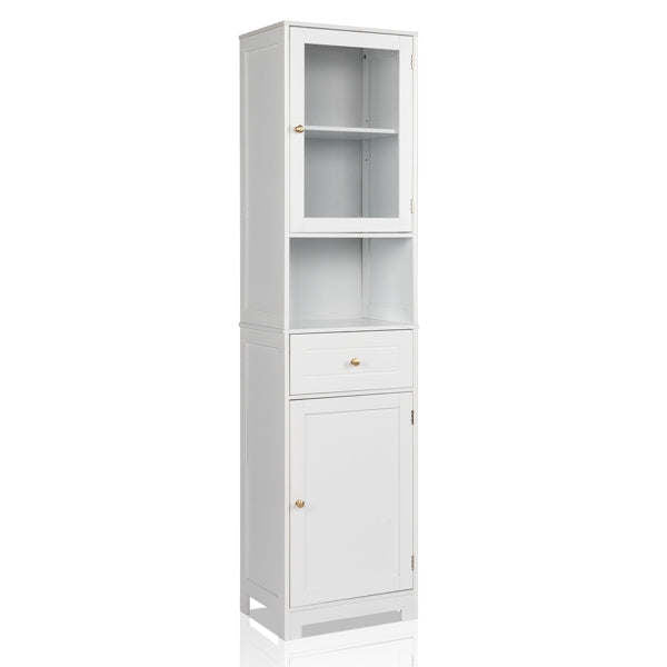 2-Door Bathroom Cabinet – White, 1 Pumping, 1 Shelf