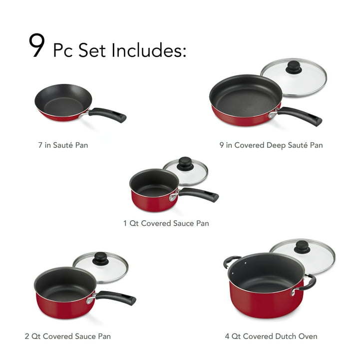 9-Piece Non-Stick Cookware Set – Champagne