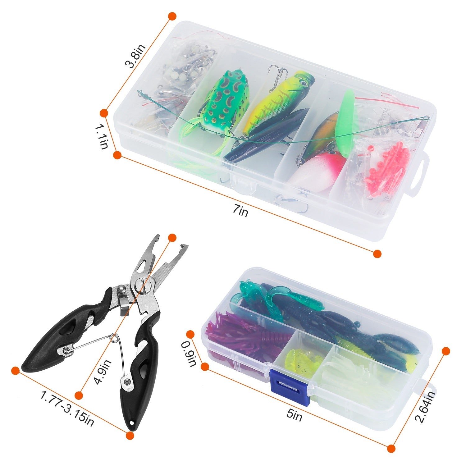 383Pcs Fishing Lures Tackle Box – Bass Fishing Animated Lure Crankbaits