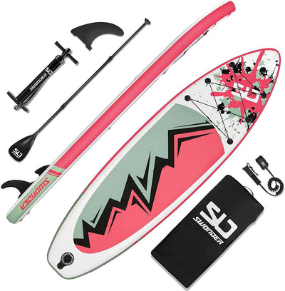 Inflatable Stand Up Paddleboard (SUP) - Premium Accessories, 32" Wide Board with Non-Slip Deck for Adults and FamilyÂ 