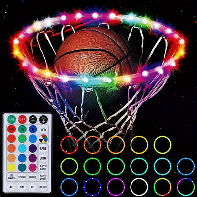 1pc LED Basketball Hoop Light â€“ Remote Control, Waterproof, 17 Colors, 7 Lighting Modes, Super BrightÂ 