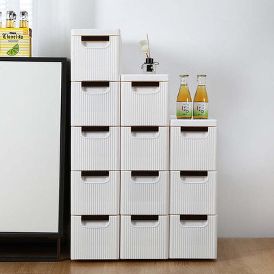 5-Tier Rolling Cart Organizer Unit with Wheels â€“ Narrow Slim Container Storage CabinetÂ 