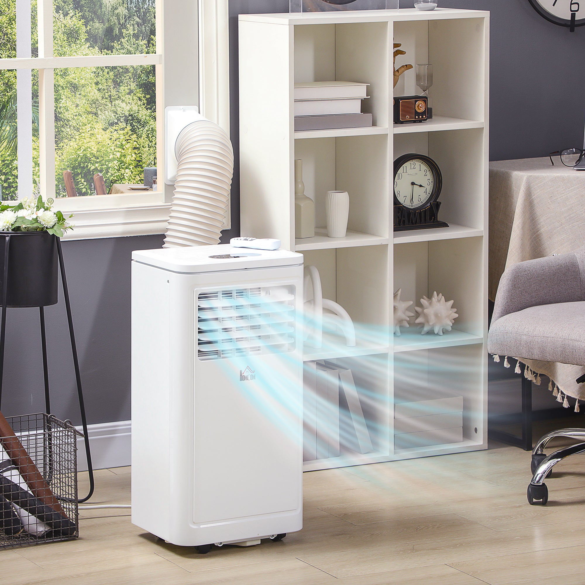 HOMCOM 8,000 BTU Portable Air Conditioner & Evaporative Cooler - White