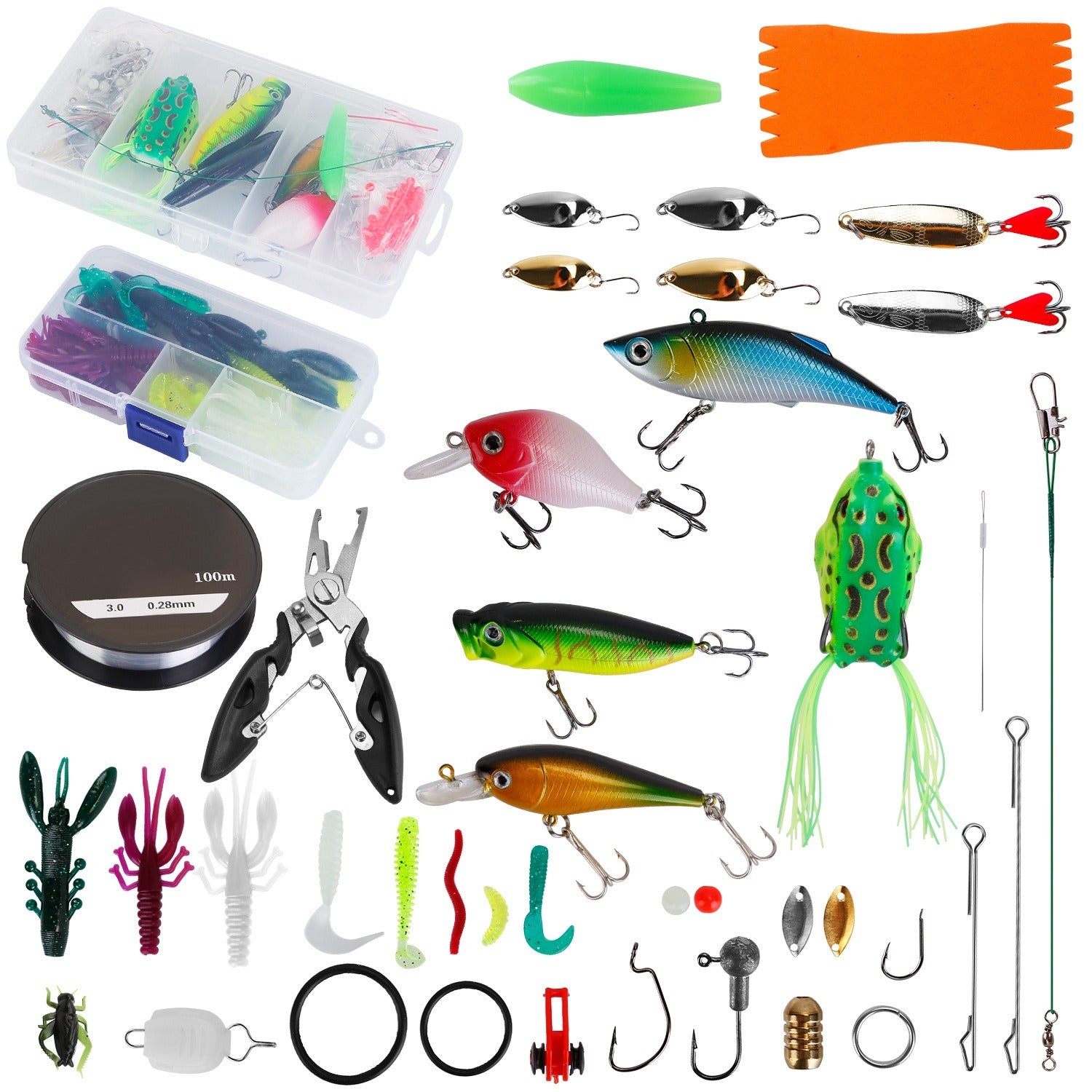 383Pcs Fishing Lures Tackle Box – Bass Fishing Animated Lure Crankbaits