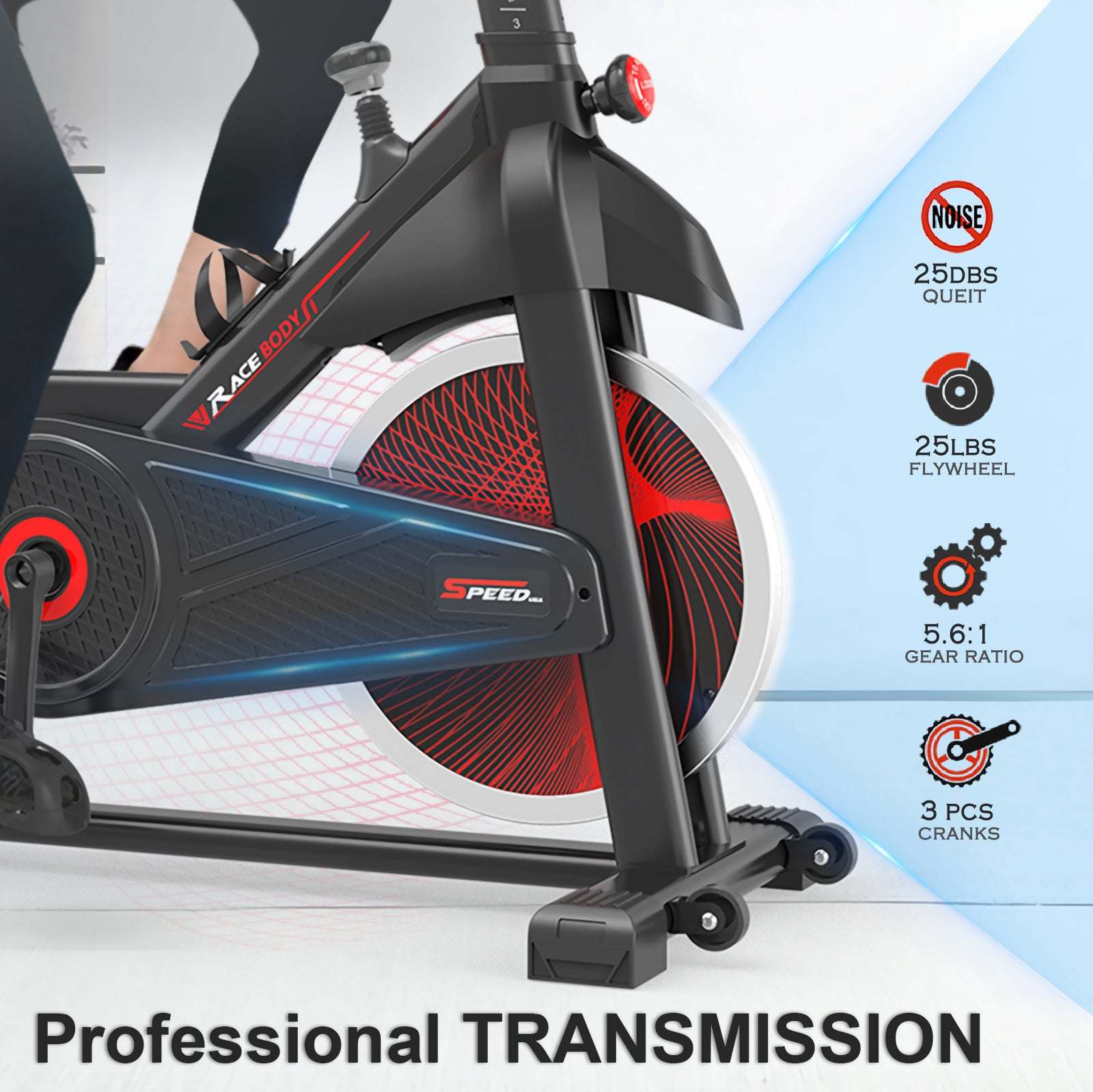 Indoor Cycling Exercise Bike - Stationary Home Gym Workout Fitness Bike with Comfortable CushionÂ 