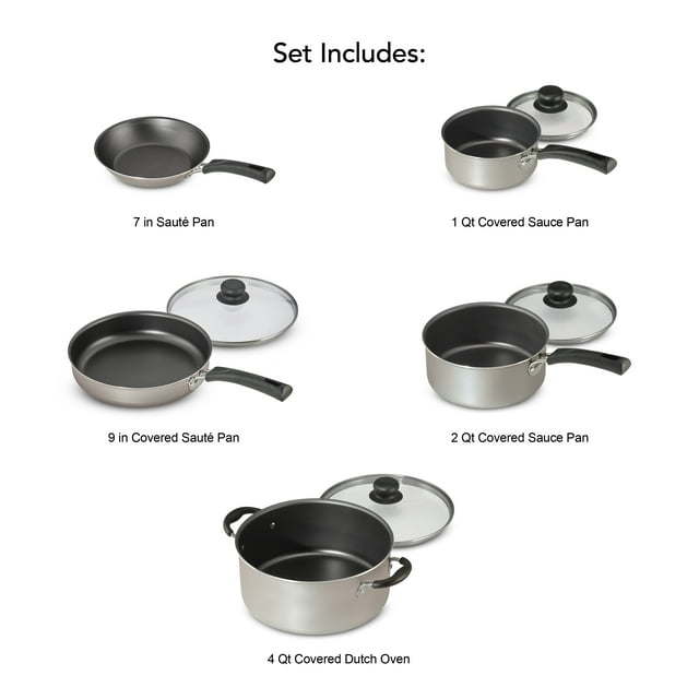 9-Piece Non-Stick Cookware Set – Champagne