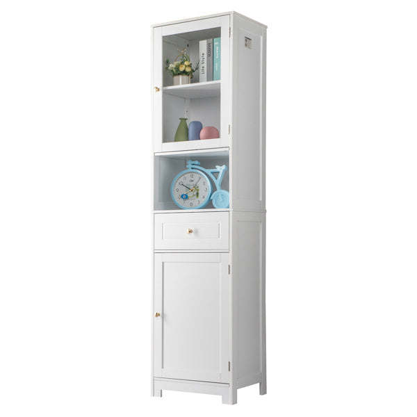 2-Door Bathroom Cabinet – White, 1 Pumping, 1 Shelf