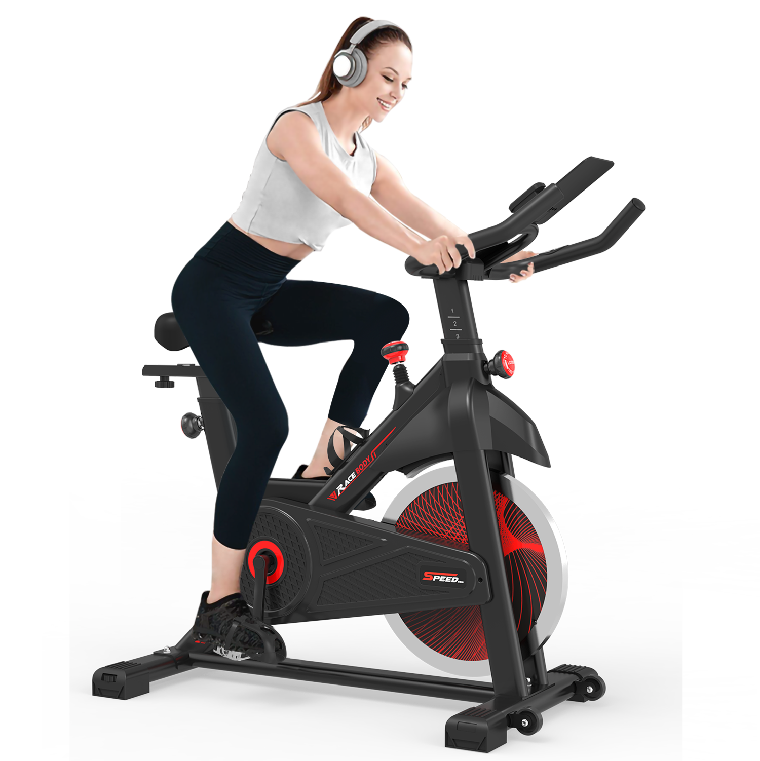 Indoor Cycling Exercise Bike - Stationary Home Gym Workout Fitness Bike with Comfortable Cushion