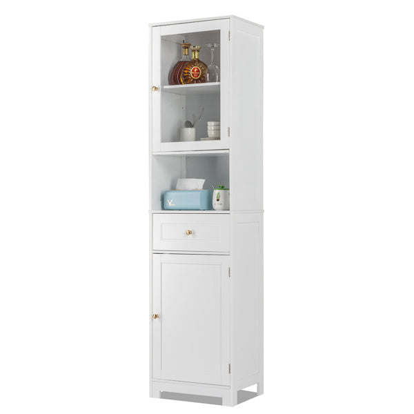 2-Door Bathroom Cabinet – White, 1 Pumping, 1 Shelf