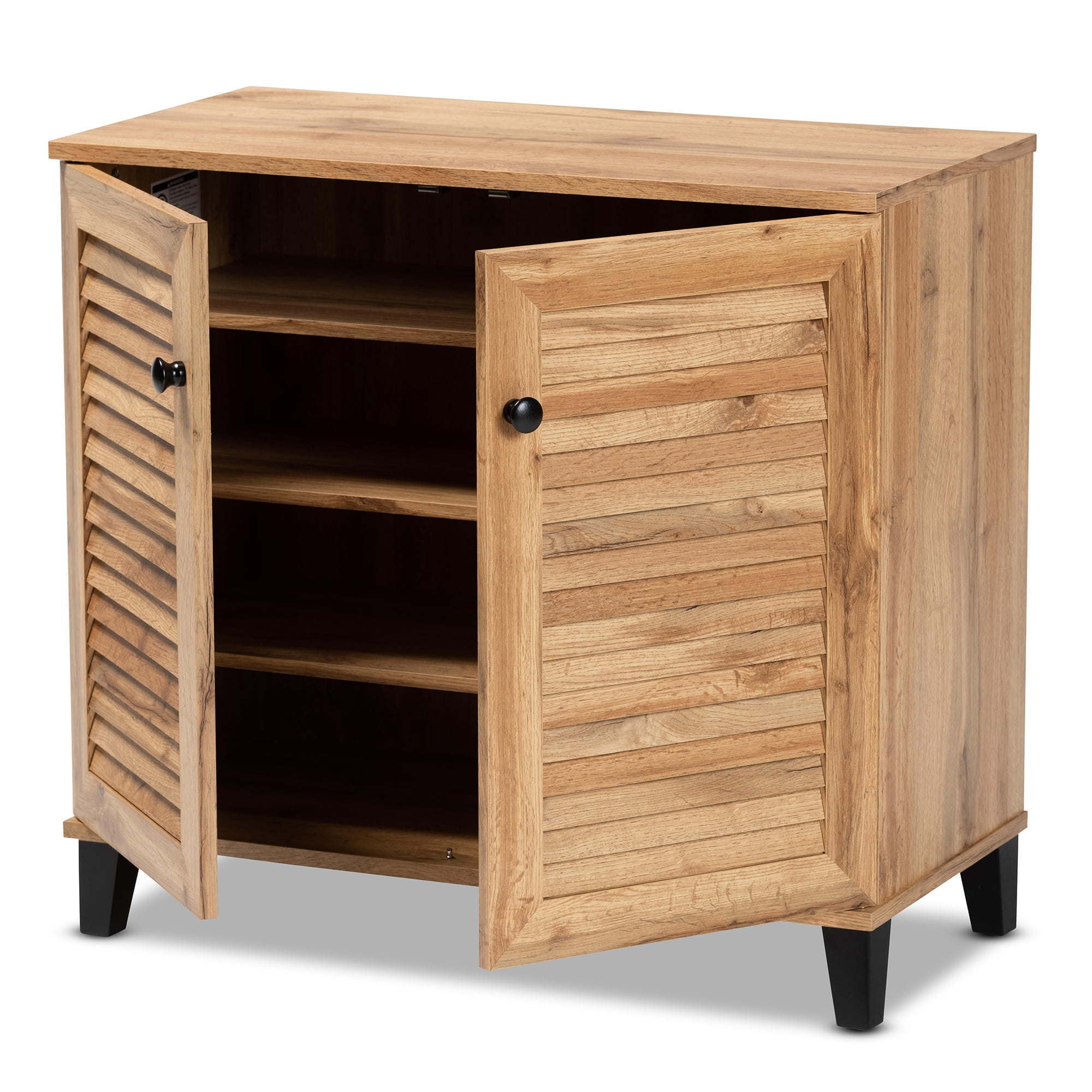 Coolidge Modern and Contemporary Oak Brown Finished Wood – 2-Door Shoe Storage Cabinet