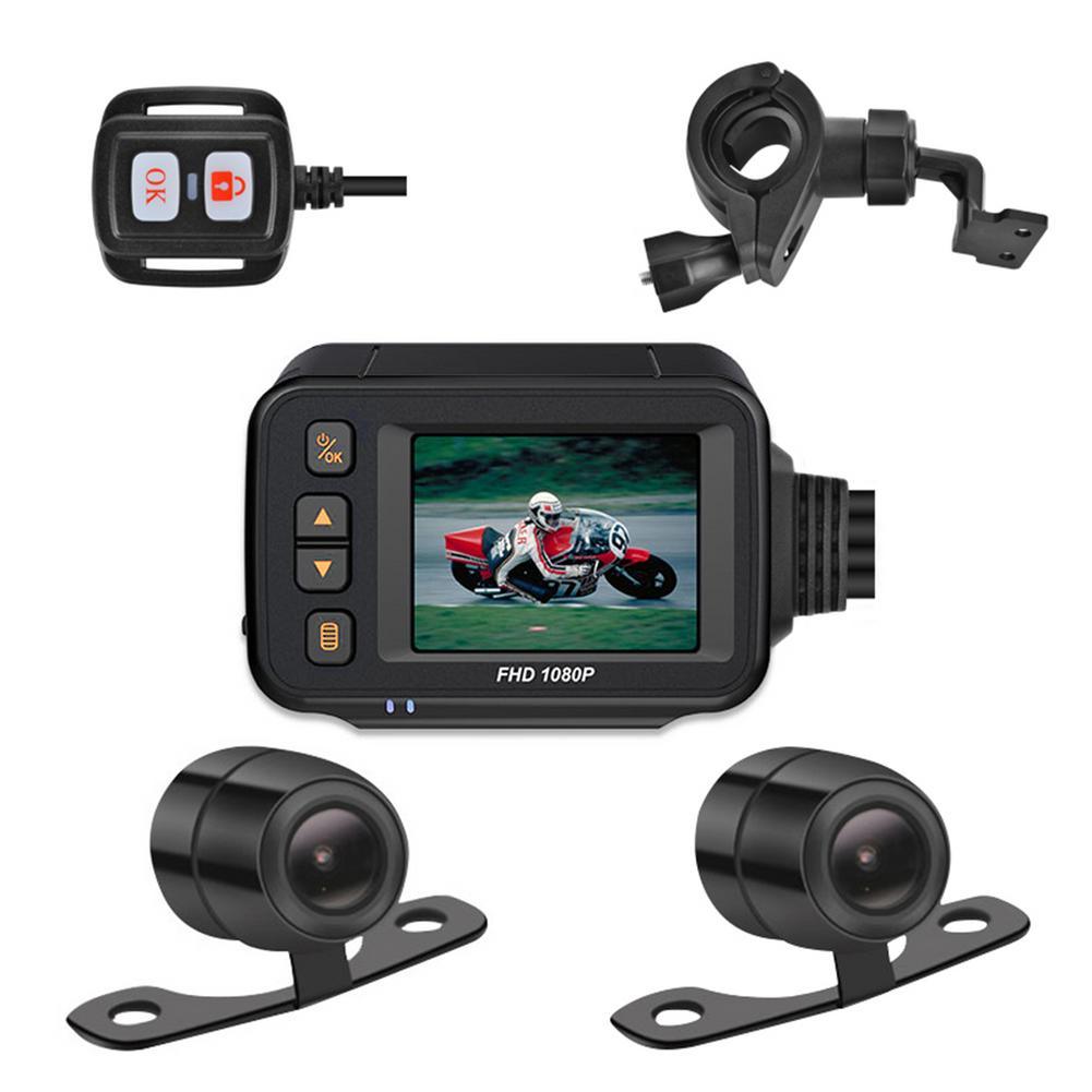 MT30 Motorcycle Dash Cam - 1080P Full HD Front & Rear View Camera, Waterproof Dual-Lens GPS Recorder with 32GB Built-In Storage