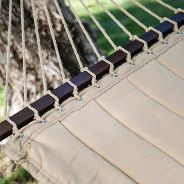 Taupe Brown Quilted Double Hammock – Spacious 13 ft x 4.5 ft, Comfortable Relaxation Hammock