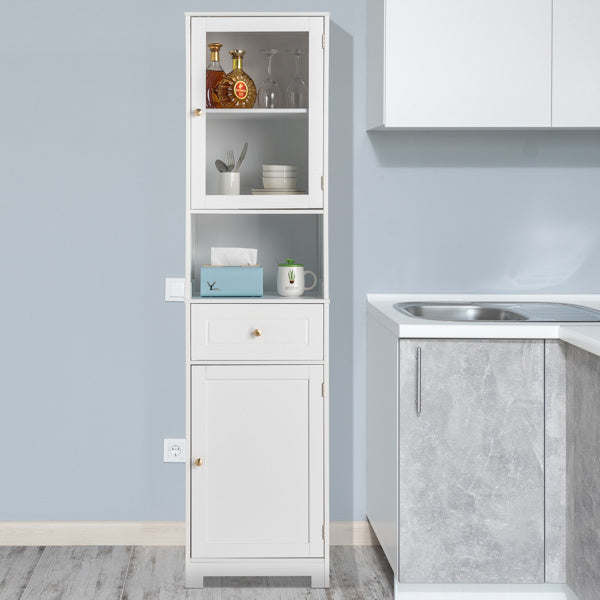 2-Door Bathroom Cabinet – White, 1 Pumping, 1 Shelf