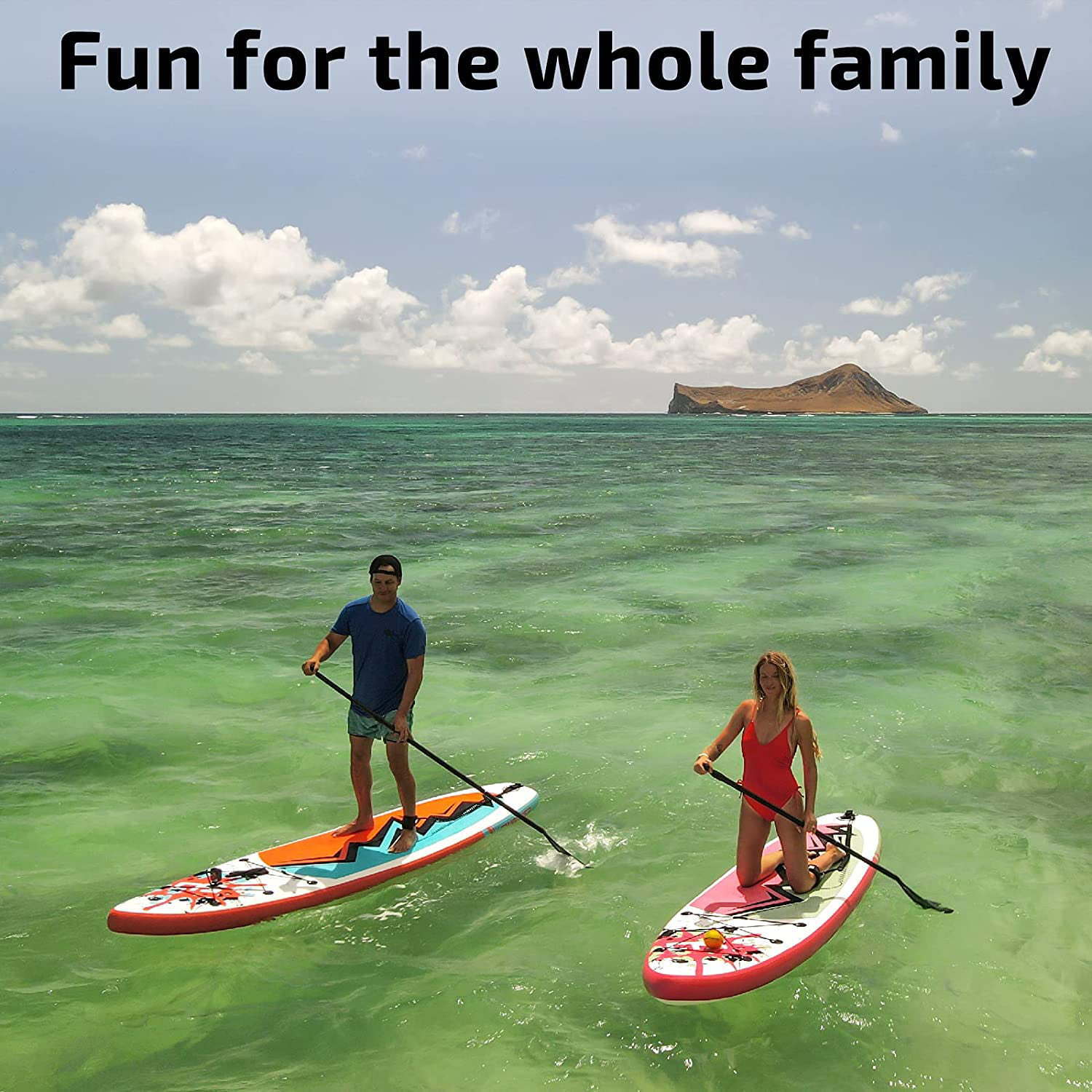 Inflatable Stand Up Paddleboard (SUP) - Premium Accessories, 32" Wide Board with Non-Slip Deck for Adults and Family