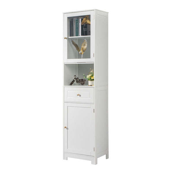 2-Door Bathroom Cabinet – White, 1 Pumping, 1 Shelf