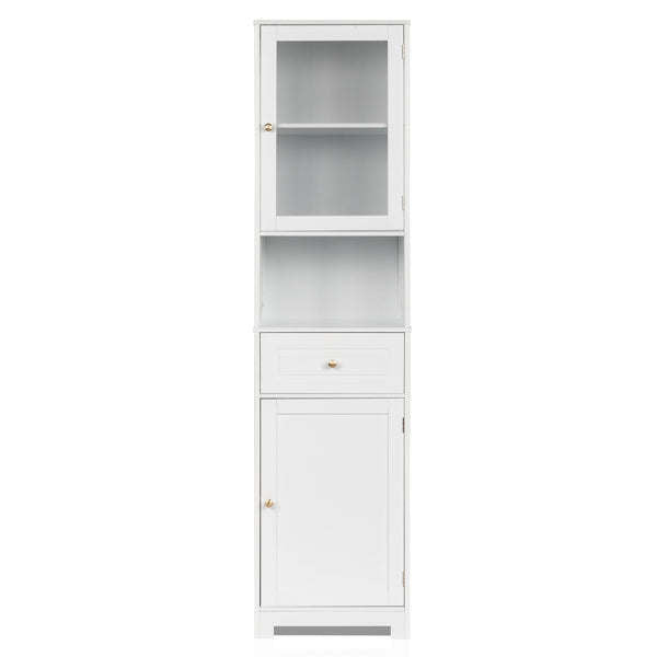 2-Door Bathroom Cabinet – White, 1 Pumping, 1 Shelf