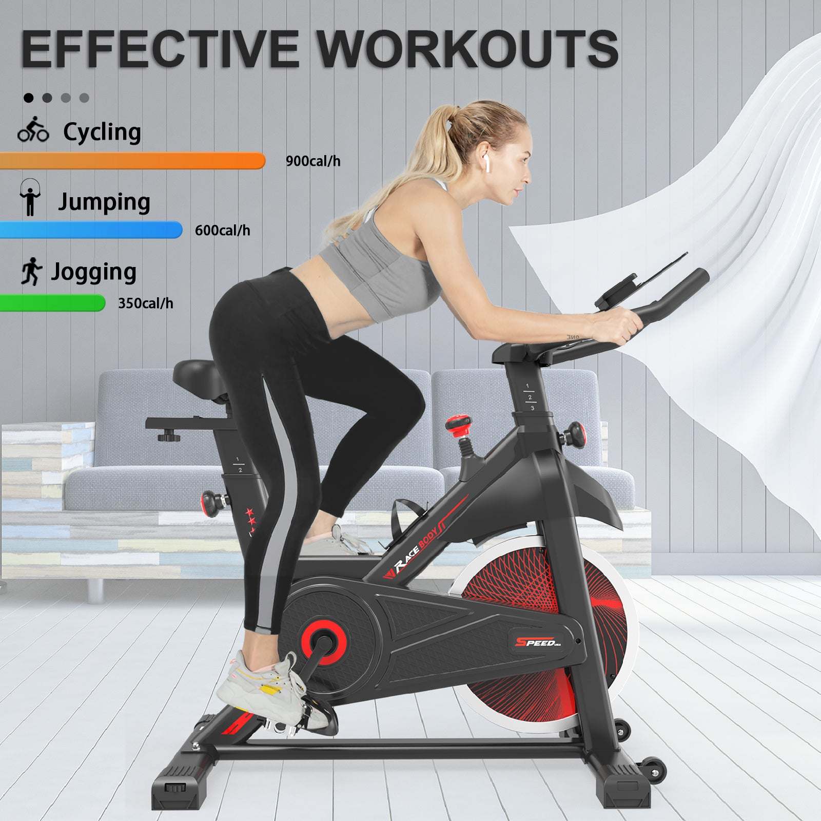 Indoor Cycling Exercise Bike - Stationary Home Gym Workout Fitness Bike with Comfortable CushionÂ 