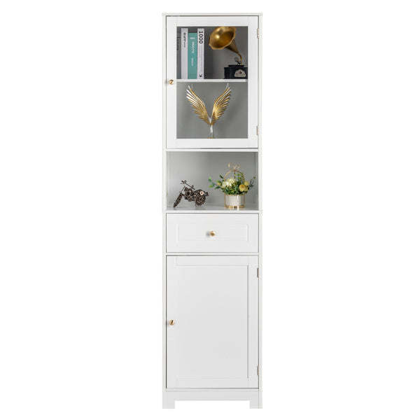 2-Door Bathroom Cabinet – White, 1 Pumping, 1 Shelf