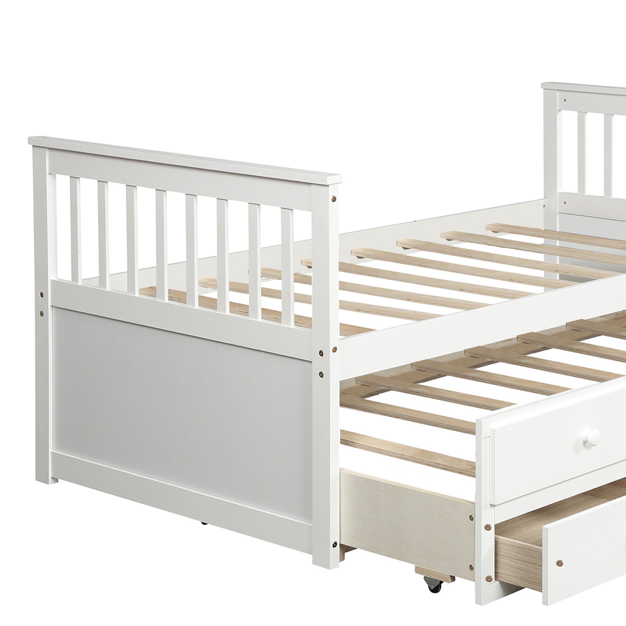 Captain's Twin Daybed with Trundle Bed and Storage Drawers â€“ Kids' Bed, Space-Saving DesignÂ 