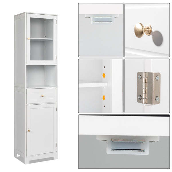 2-Door Bathroom Cabinet – White, 1 Pumping, 1 Shelf