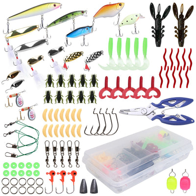 101-Piece Fishing Lures Kit â€“ Soft Plastic Baits, Spoon Fishing Gear, Crankbaits, and Tackle BoxÂ 