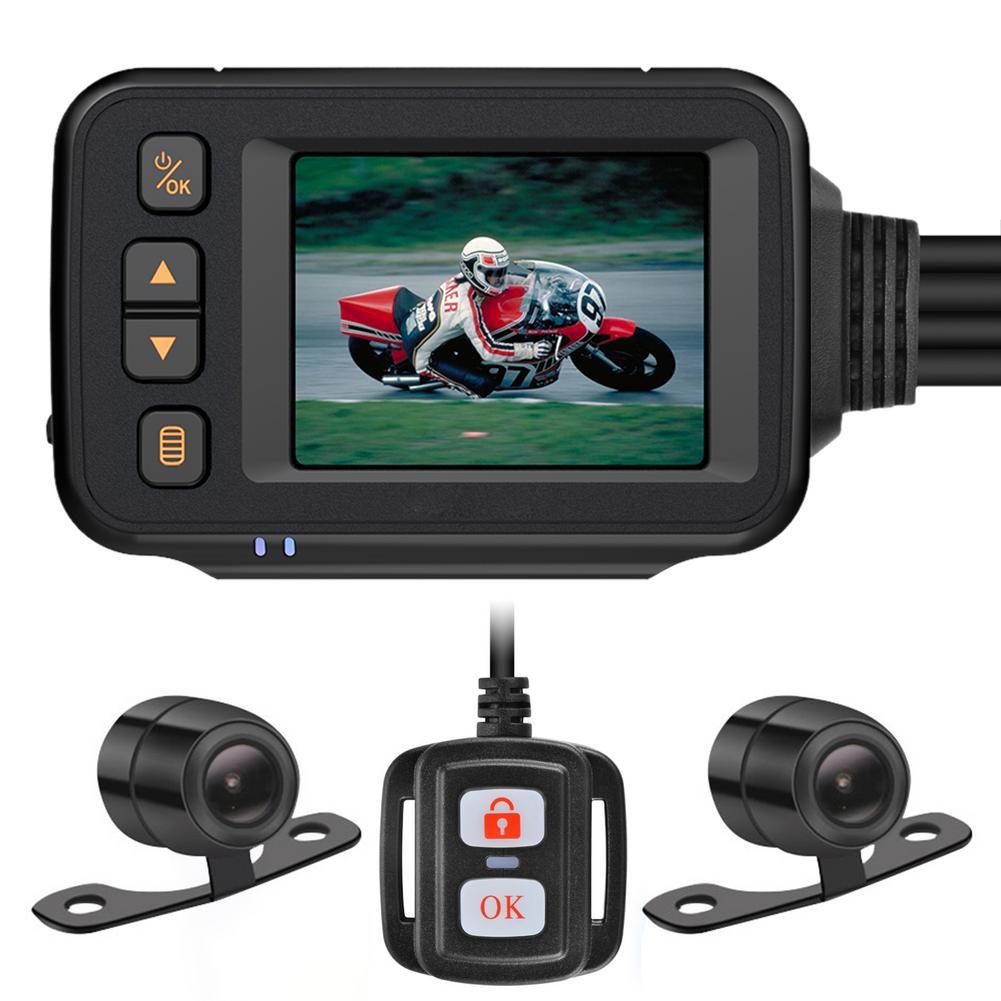 MT30 Motorcycle Dash Cam - 1080P Full HD Front & Rear View Camera, Waterproof Dual-Lens GPS Recorder with 32GB Built-In Storage