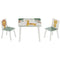Qaba 3-Piece Kids Table and Chair Set with Animal Pattern for Boys and Girls Aged 3-8, Bedroom, Nursery, Playroom, Green