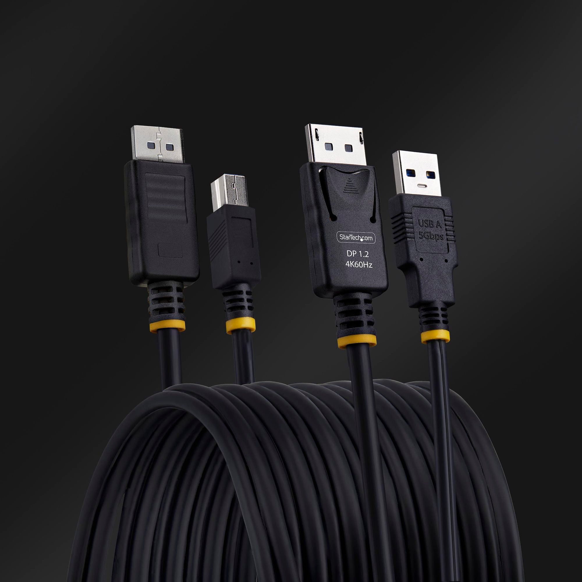 DisplayPort and USB 5Gbps KVM Cable, 4K 60Hz, Universally Compatible DP 1.2/USB 3.0 Combo Cable for KVM Switches 