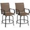 Outdoor Bar Stools Set of 2, 360° Swivel Bar Height Chairs, 26.8