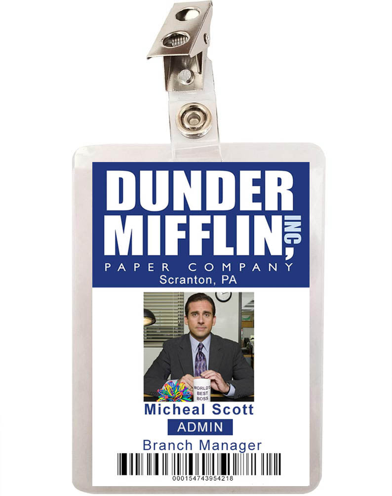 The Office Pam Michael Scott Mifflin ID Badge 