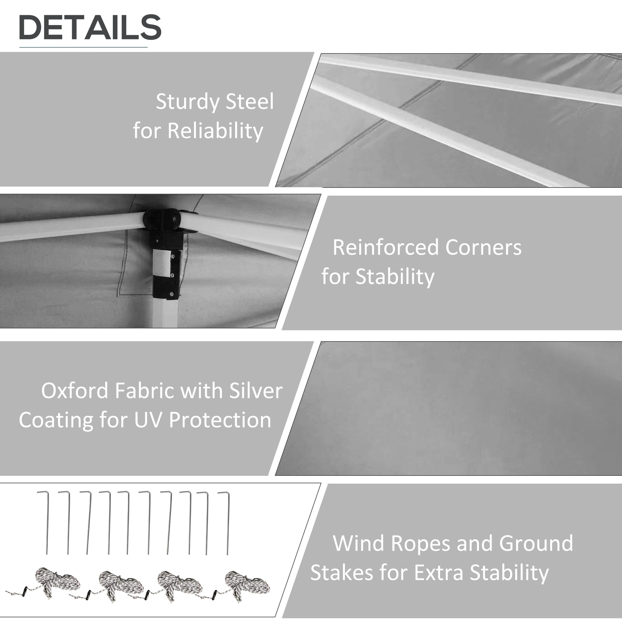 Outsunny 20'x10' Pop Up Canopy Tent Folding Instant Shelter Gazebo Removable Sidewalls Windows Sand Weights Bags 