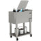 60 Quart Rolling Outdoor Cooler, Portable Rolling Patio Cooler Cart with Locking Wheels, Storage Shelf, Silver