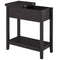 HOMCOM Flip-Top Side Table: Narrow End Table with Storage Shelf, Space-Saving Furniture for Living Room, Bedroom, Rich Dark Coffee