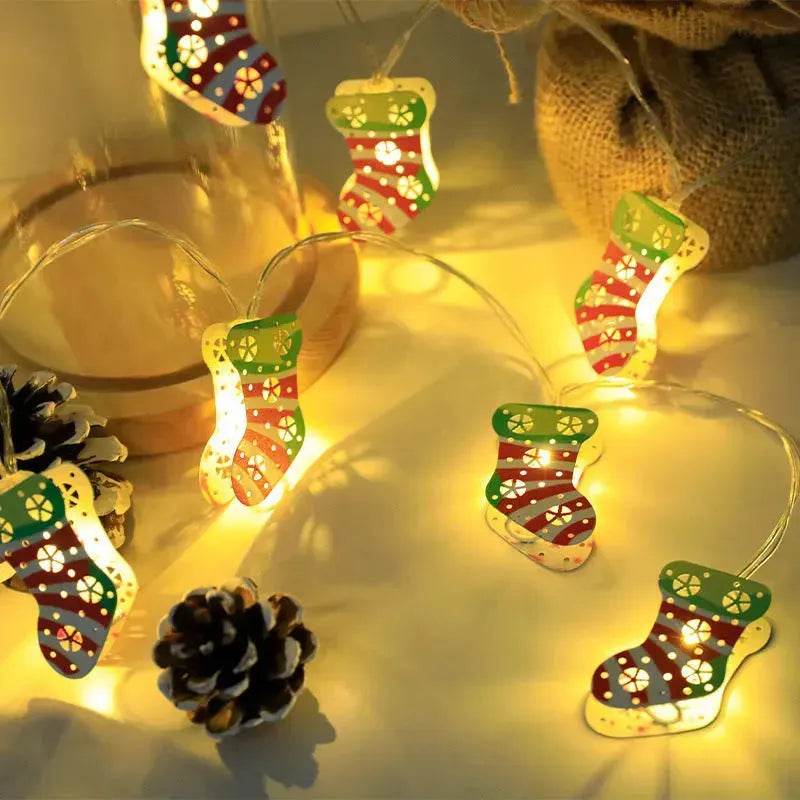 Christmas LED Light String Santa Claus Elk Snowman Xmas Ornament String Light Christmas Decorations New Year Navidad Gift 