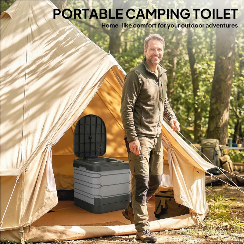 Portable Toilet for Adults Foldable Porta Potty 12 Coagulant Packets for Camping Travel RV Outdoor Use