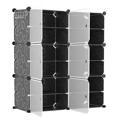 6-Tier 2-Row Shoe Rack Organizer Stackable Free Standing Shoe Storage Shelf Plastic Shoe Cabinet Tower with Transparent Doors for Heels Boots Slippers 