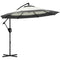 Outsunny 10 FT Cantilever Umbrella, Round Hanging Offset Umbrella with Crank, Tilt and Cross Base for Garden, Backyard, Grey