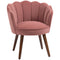 HOMCOM Elegant Velvet Accent Chair: Leisure Club Chair with Wooden Legs, Pink Hue for Living Room, Bedroom