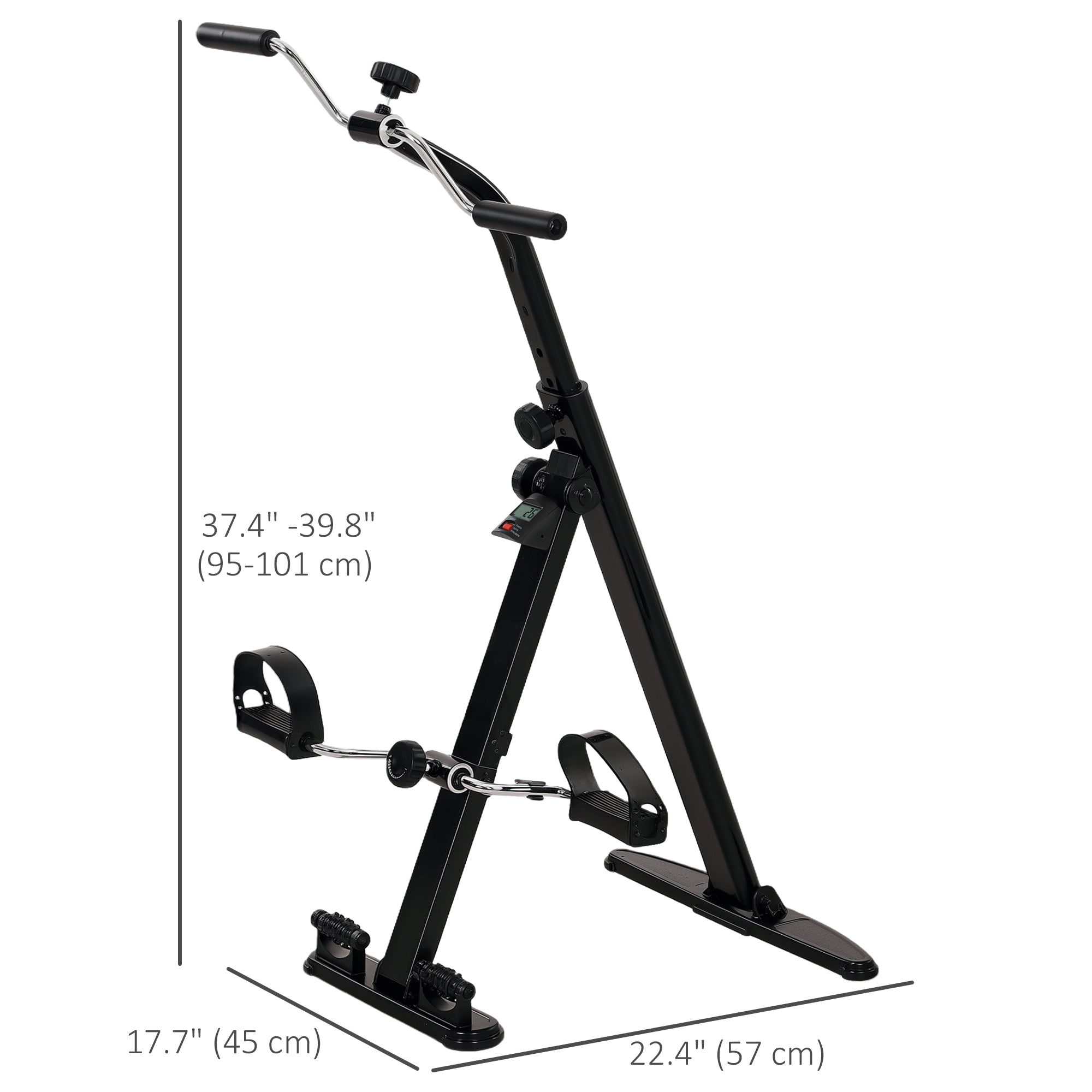 Soozier Seated Pedal Exerciser, Foldable Leg Exercise Bike with LCD Monitor for Seniors Elderly Rehabilitation Recovery Therapy 