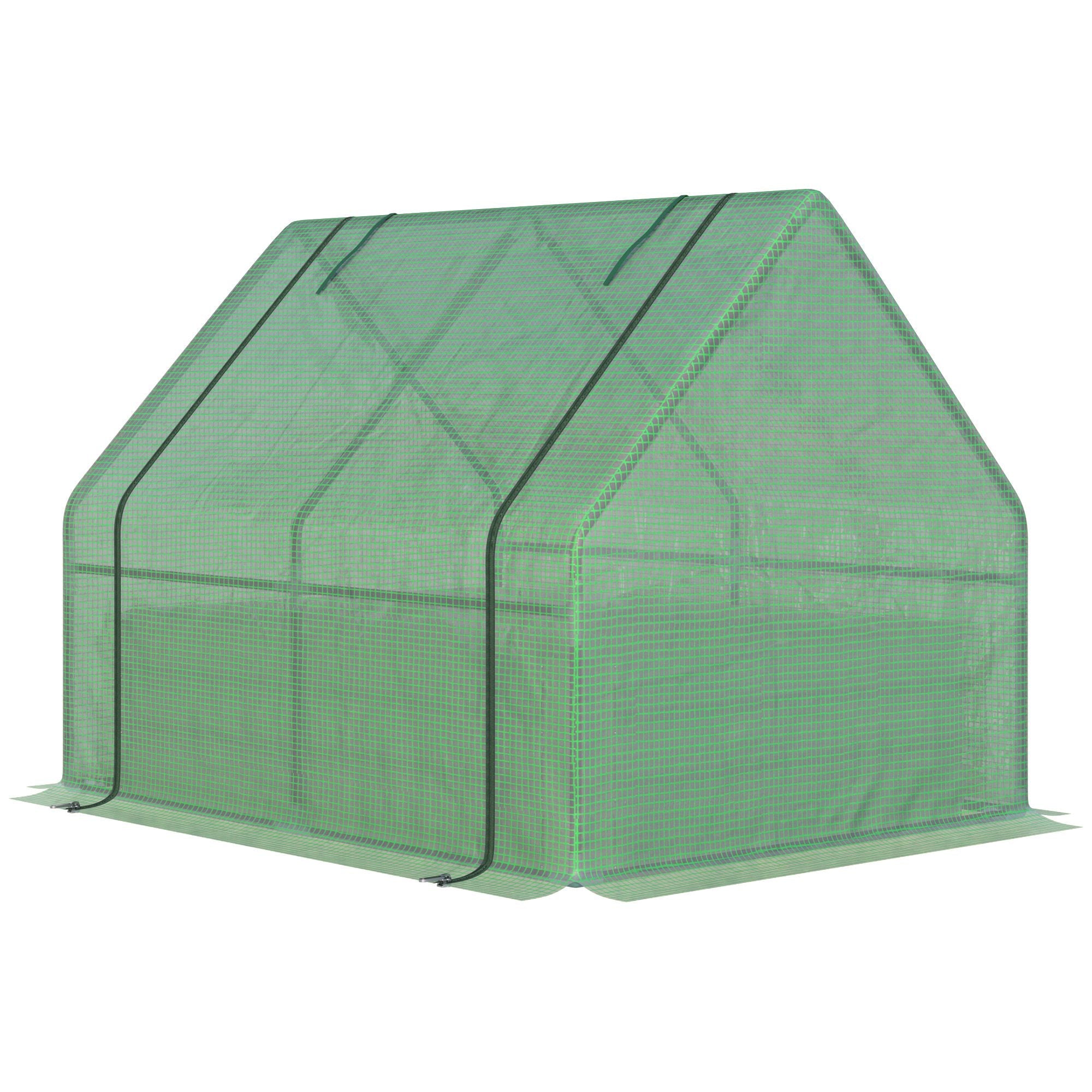 Outsunny Steel Outdoor Raised Garden Bed with Greenhouse,Cover, Roll Up Door, Dual Use, 50"x37.4"x36.2", Green 