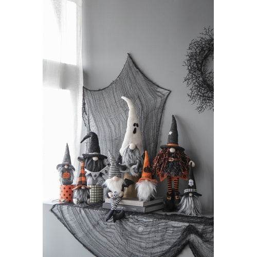 8.3x5x24 Fabric Standing Gnome W Orange Banner  Spring Body, For Halloween Decor 