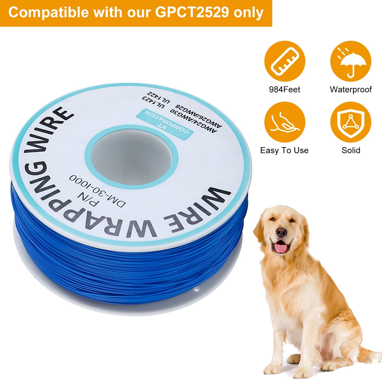 984 Feet 0.2in Dog Fence Wire Aluminum Boundary Wire for GPCT2529 Dog Fence System