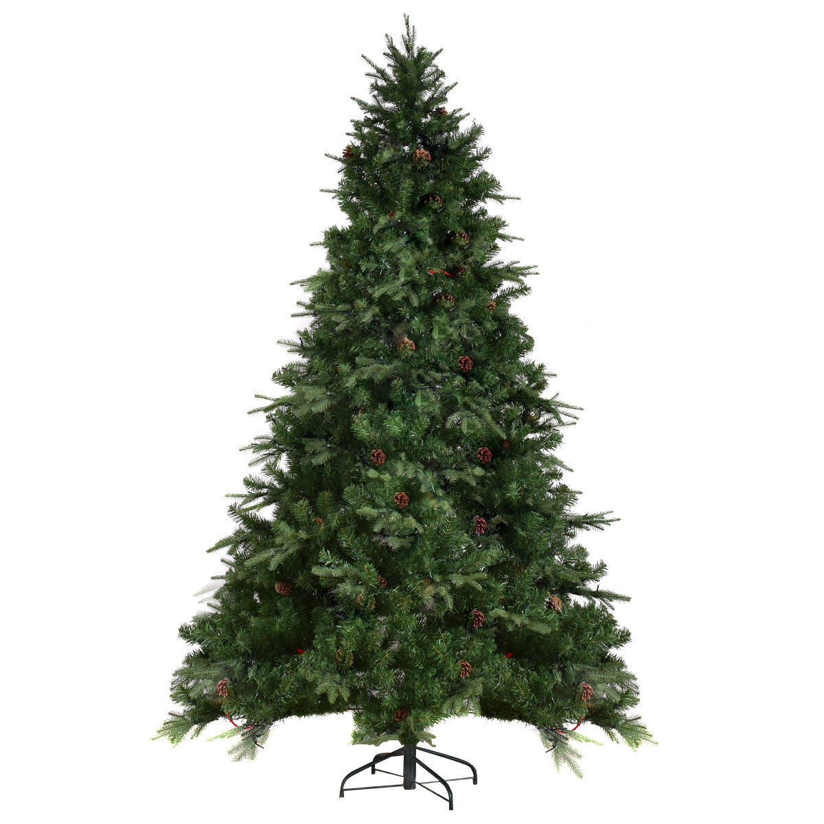 7.5 ft Artificial Christmas Tree with LED Lights and Pine Cones