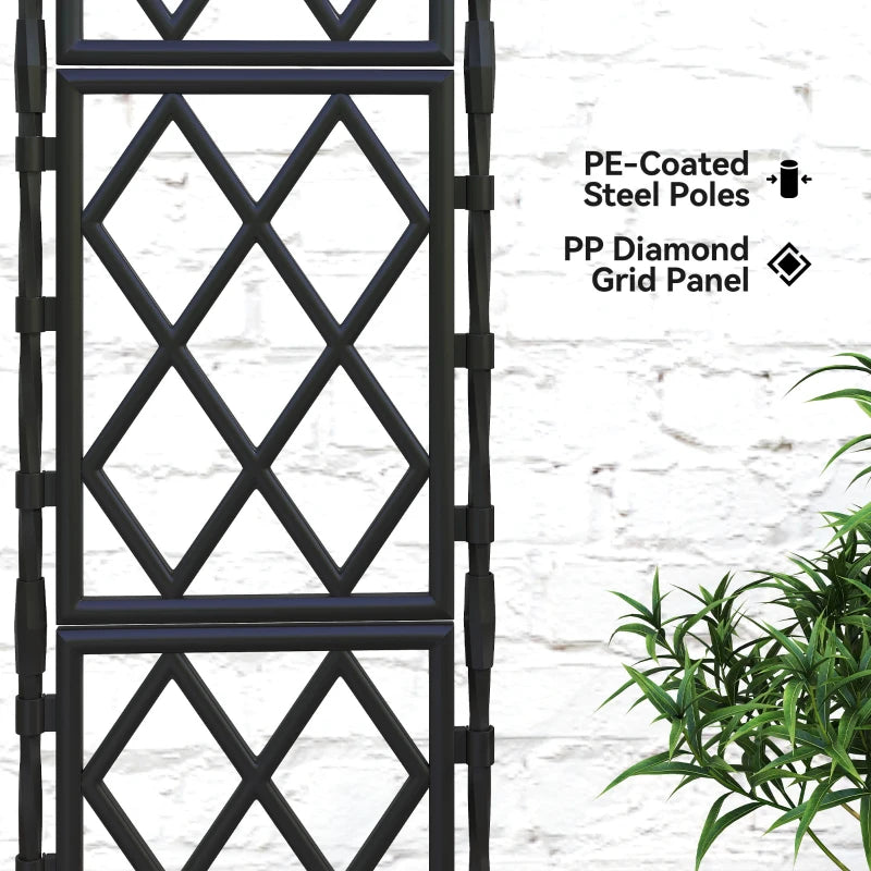 Foldable Garden Trellis, 33.5 x 77.6 Inch Lattice Climbing Support Trellis for Garden, DIY Assembly, Black