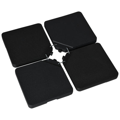 Outsunny Cantilever Weights: Set of 4 Sand/Water Fillable Bases for Banana Umbrellas Black 